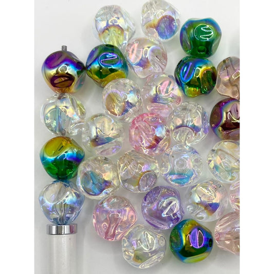 Irregular Clear See-Thru Acrylic Beads With UV Finish ,16mm,DY