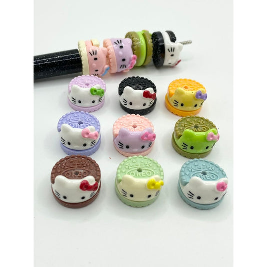 HK Oreo Cookies Acrylic Beads ,Random mix ,PTG