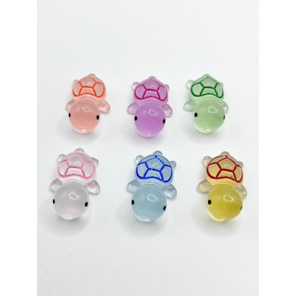 Cutie See-Thru Little Turtle & Tortoise Acrylic Beads Without Holes ,Random Mix ,PTG