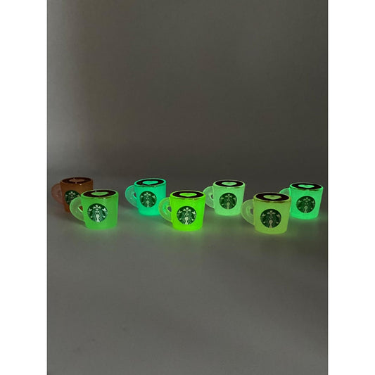 Luminious Star Buck Cup Mug Acrylic Beads with Holes ,18mm ,Random Mix,PTG