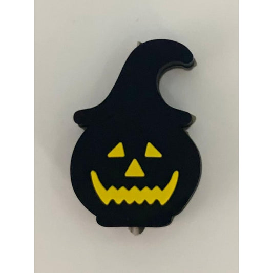 Halloween Black Pumking With Witch Hat Silicone Focal Beads