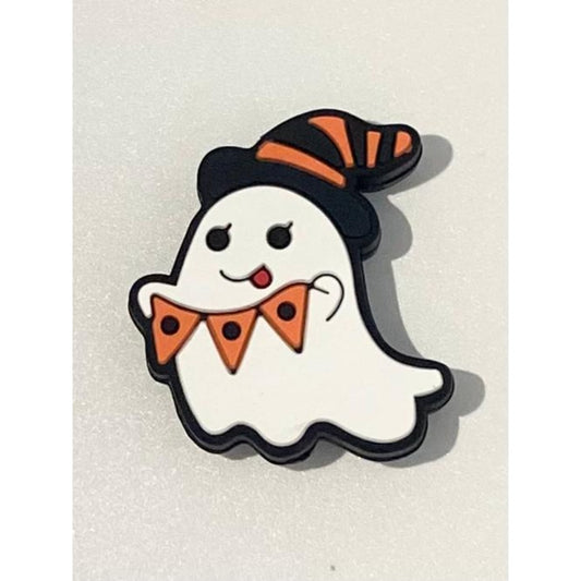 Halloween Ghost With Hat Silicone Focal Beads