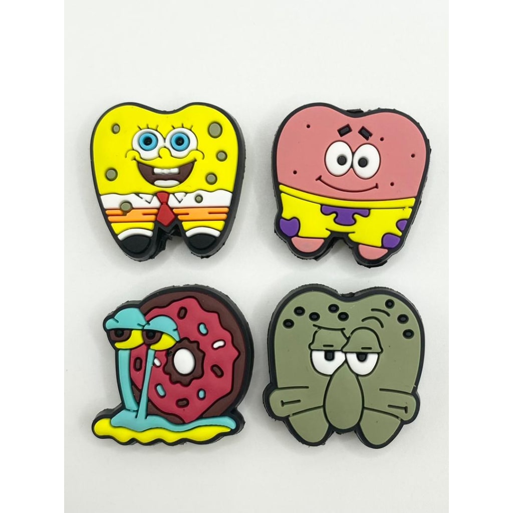 Tooth Sponge Cartoon Silicone Focal Beads,Random Mix