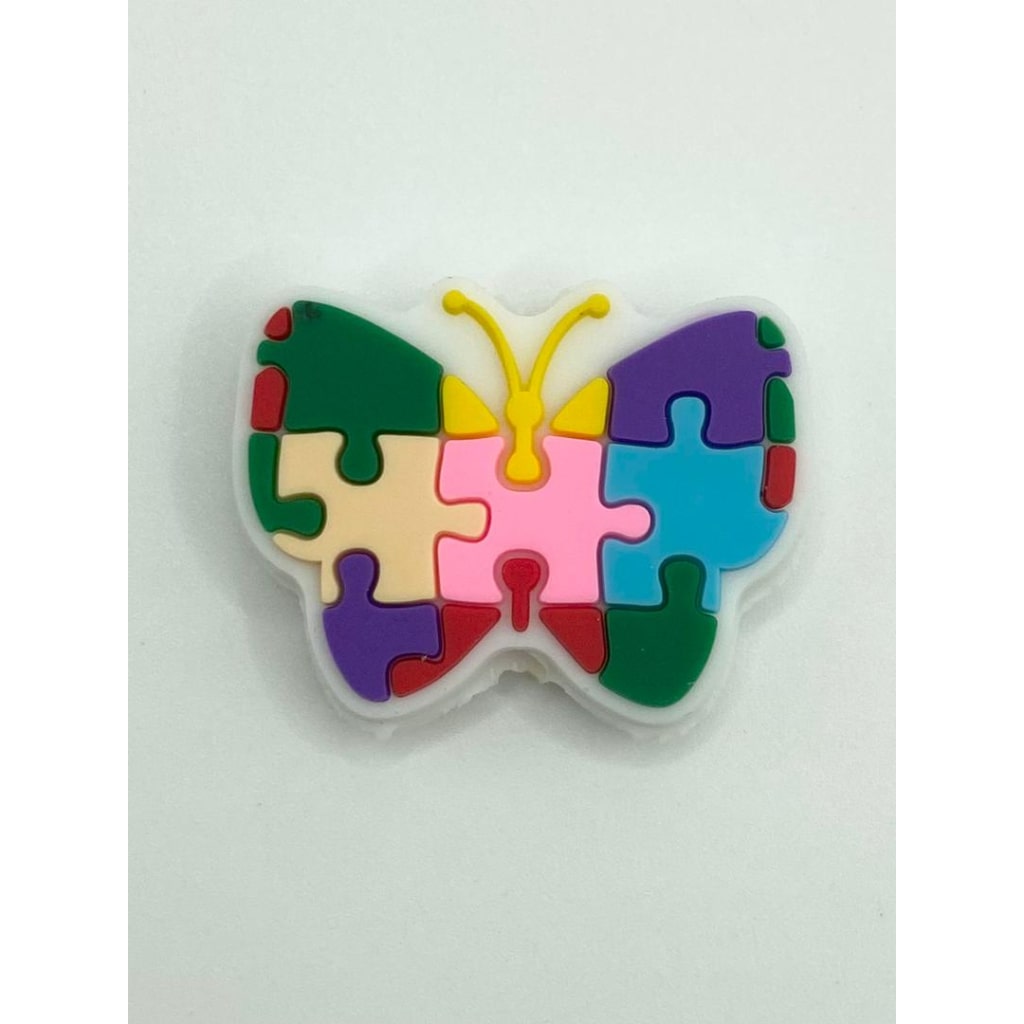 Butterfly Autism Puzzle Silicone Focal Beads