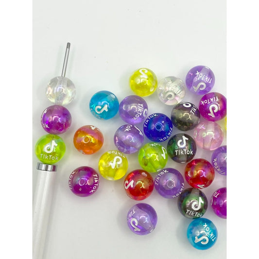 TikTok Acrylic Beads, Random Mix ,16mm,LL