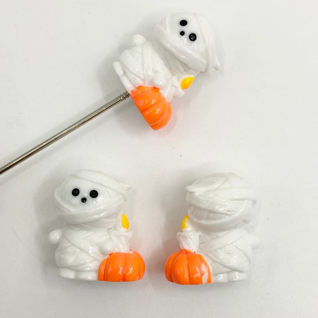 Cute bandaged Ghost Halloween Pen Toppers,18mm by 29mm,Random Mix,SB