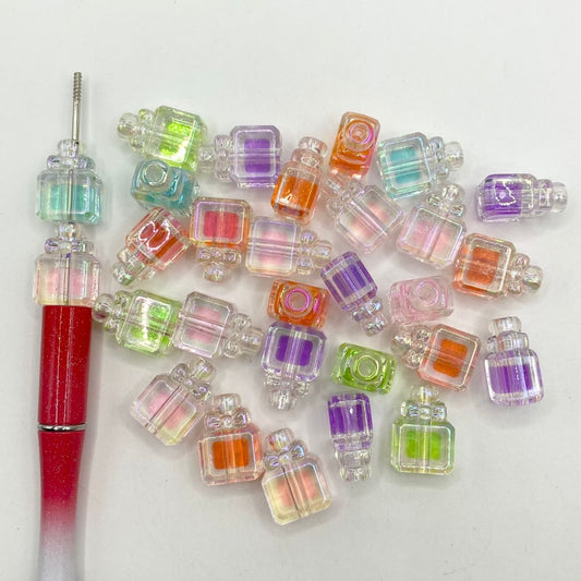 Double Layer Perfume Acrylic Beads,10mm by 21mm,Random Mix