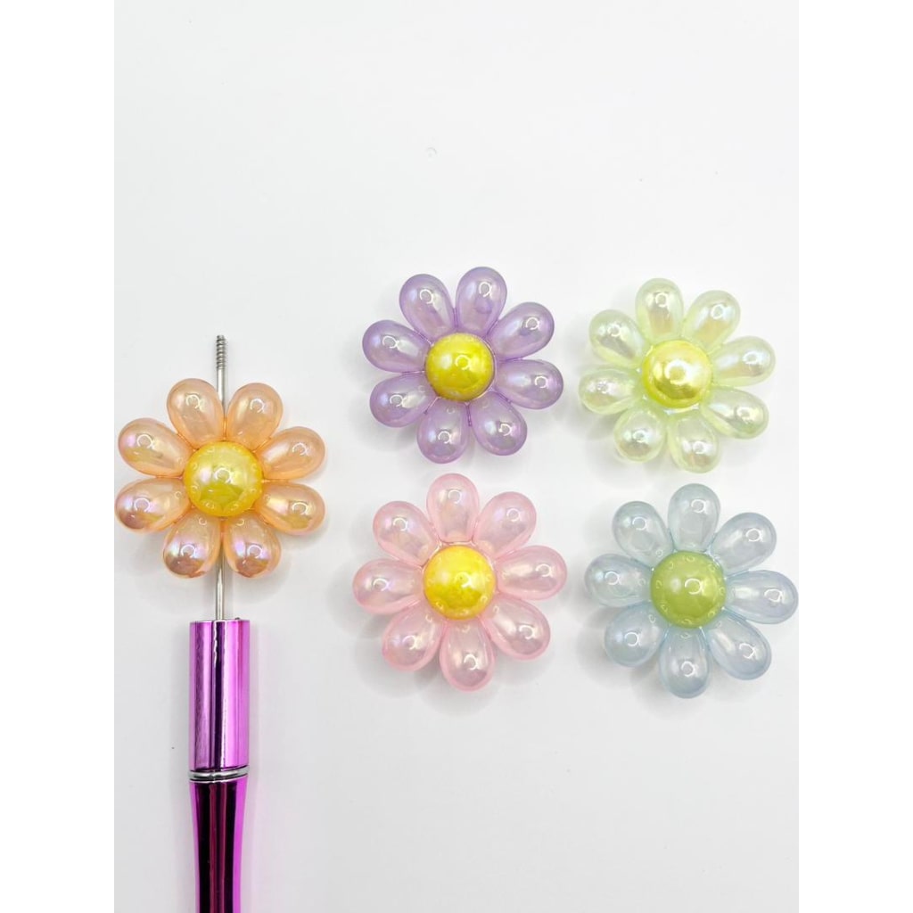 Big Sunflower Shaped Acrylic Beads & Pendants With Candy Color ,flower,Random Mix ,HS