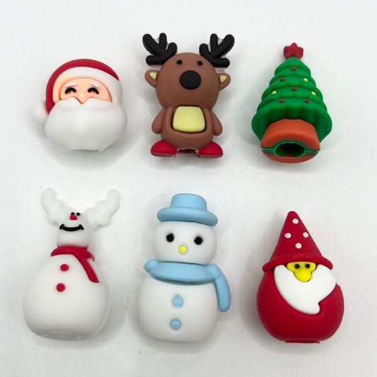 3D Christmas Santa Silicone Pen Toppers,Random Mix,YH