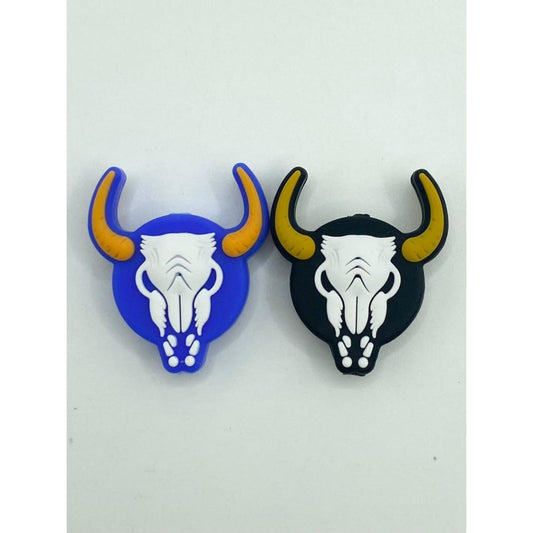 Skull Cow Head Silicone Focal Beads,Random Mix