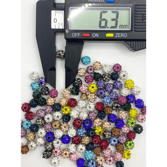 Clay Rhinestone Beads With Small Holes (Can't fit the pens),6mm,Random Mix