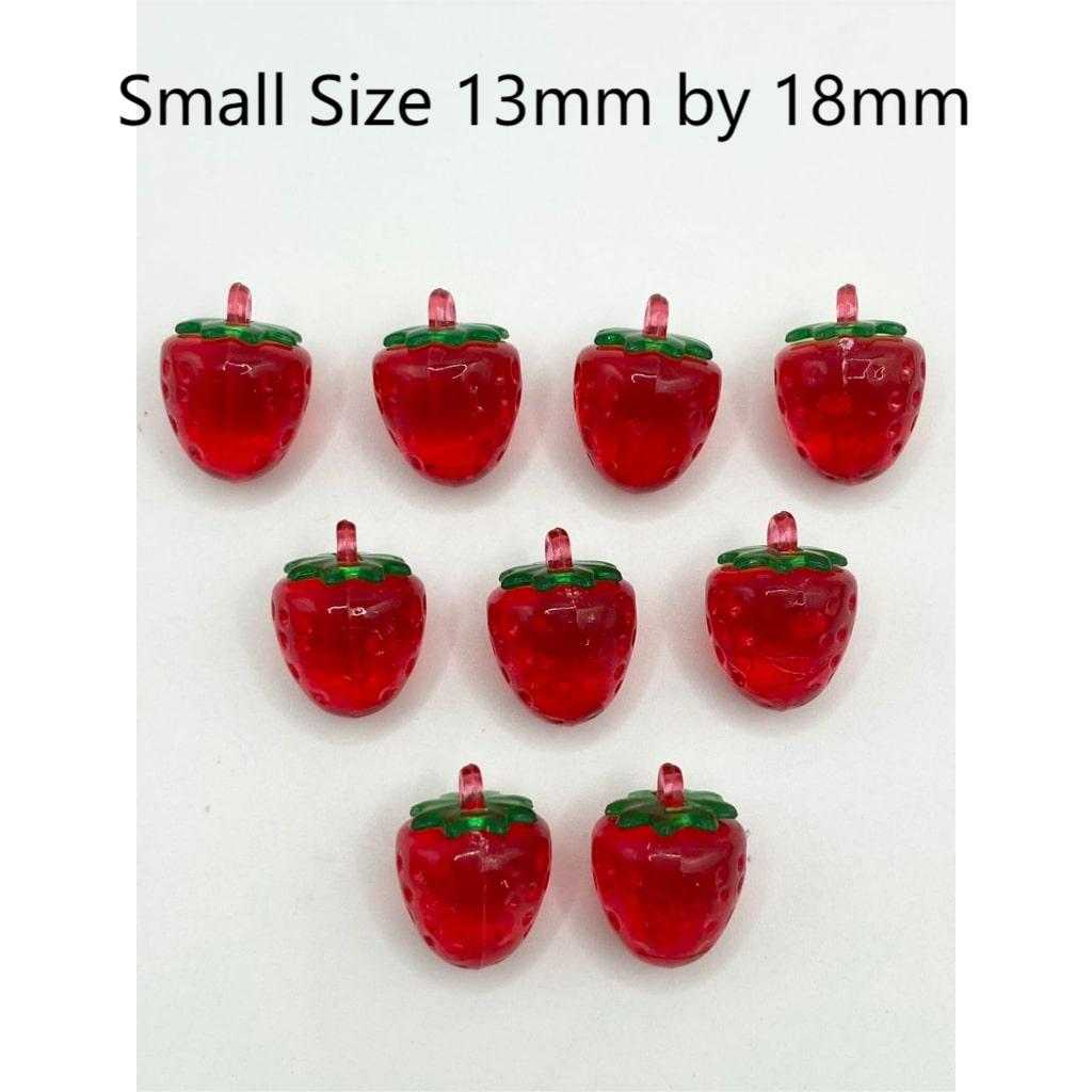 Clear See-Thru Strawberry Acrylic Pendants With Different Size