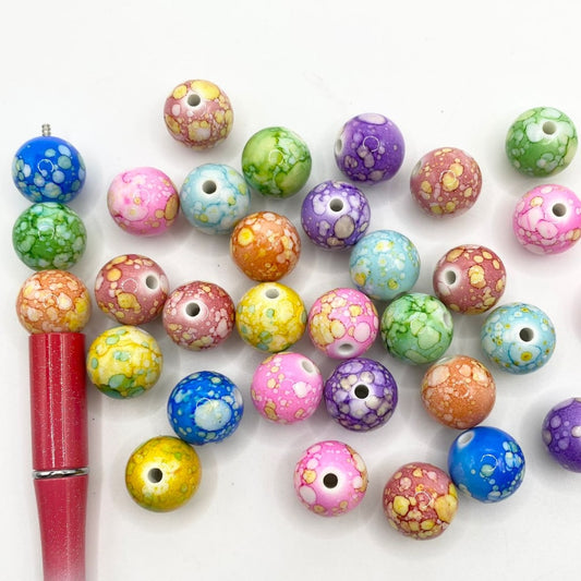 Oil Painting Acrylic Beads,16mm,Random Mix,MC