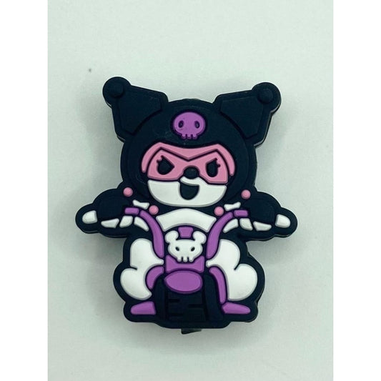 Kuromi With Bicycles Silicone Focal Beads