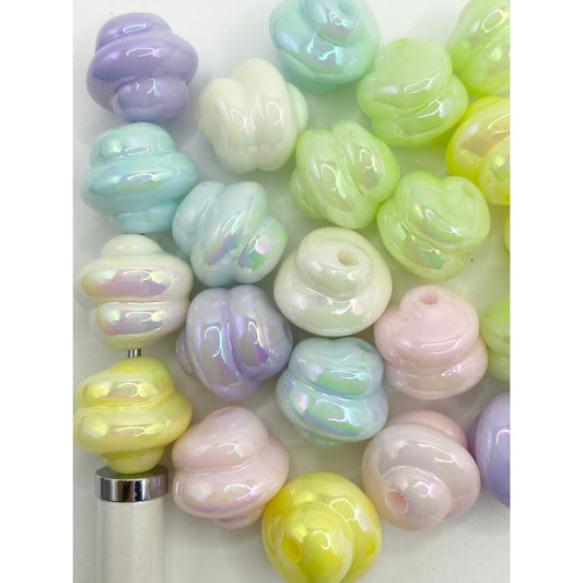 UV Glossy Acrylic Beads na May Double Glitter,16mm,Random Mix