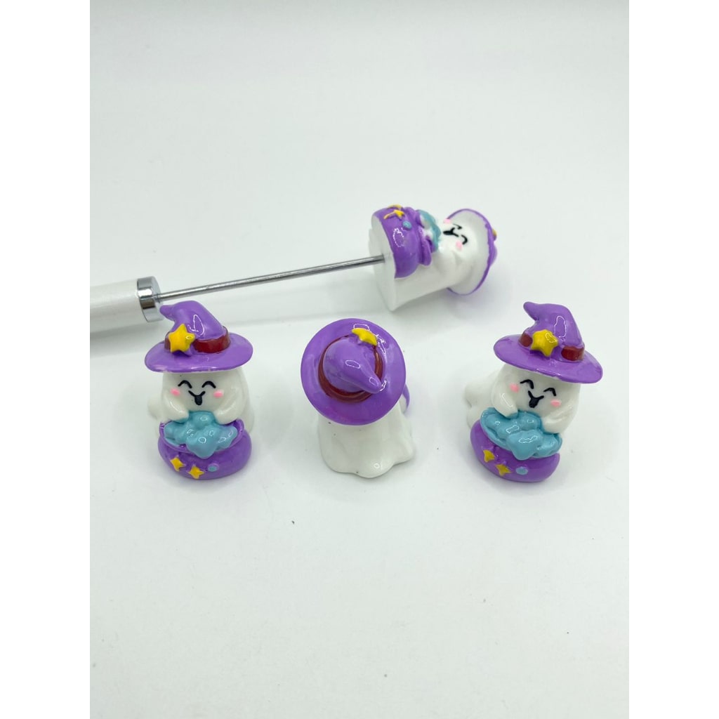 Halloween Cute Ghost With Hat Acrylic Pen Toppers,20mm by 30mm,SB