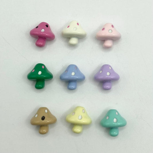 Cute Colorful Mushroom Metal & Alloy Round Beads in Small Holes ,Random Mix,HZ