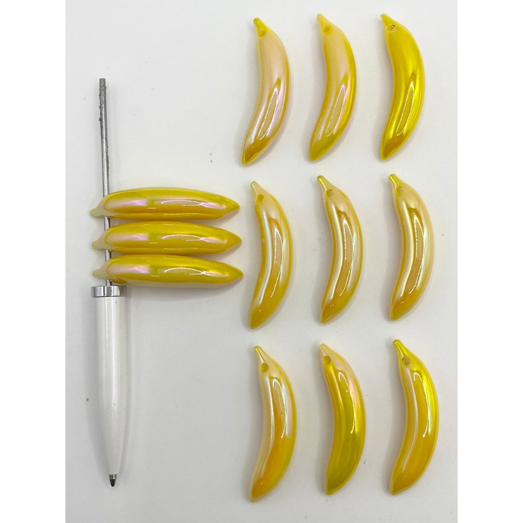 Banana Shaped Glossy Acrylic Pendants ,45mm,YY