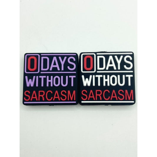 0 Days Without Sarcasm Silicone Focal Beads,Random Mix