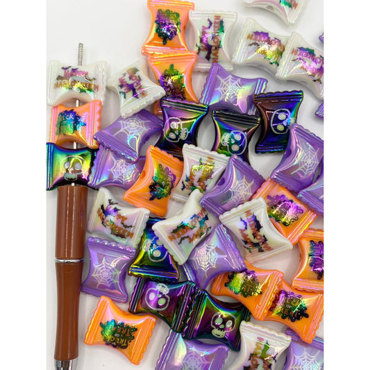 Halloween Printed Candy Acrylic Beads,20mm by 25mm,Random Mix ,WQ