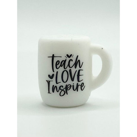 Teach Love Inspire Cup Mug Silicone Focal Beads