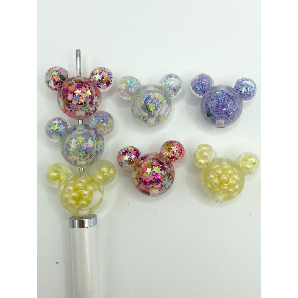 Micky Head With Confetti Acrylic Beads ,Random Mix