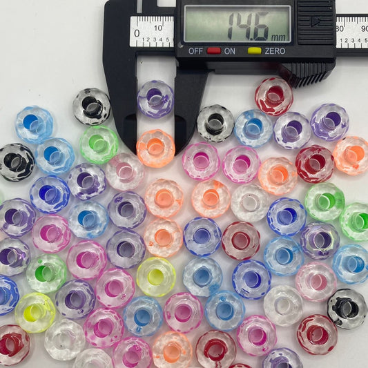 Clear See-Thru Acrylic Wheels ,15mm,Random Mix ,LL