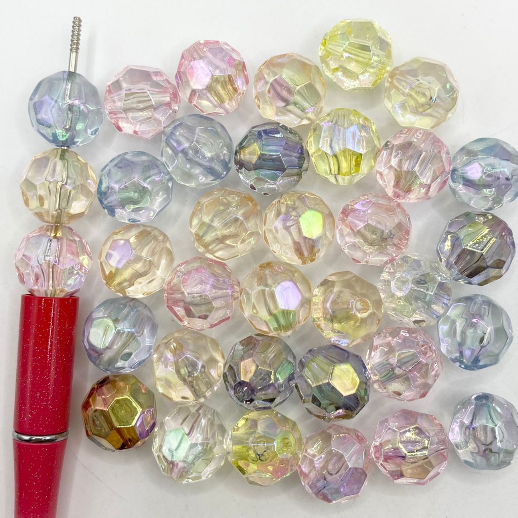 Clear See Thru Uneven Acrylic Beads ,16mm,Random Mix