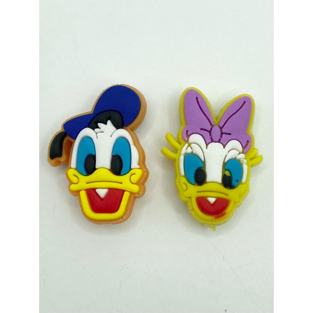 Cartoon Donald and Daisy Couple Silicone Focal Beads ,Random Mix