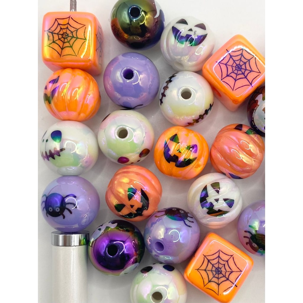 Glossy Halloween Mixed Acrylic Beads,Random Mix,WQ