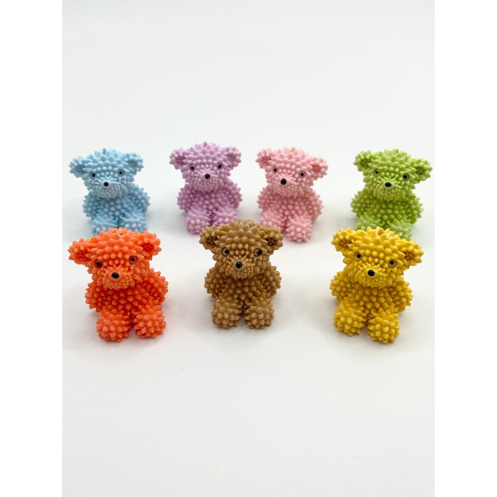 The Uneven Bear Shaped Acrylic Beads in Solid Colors, Random Mix,PTG