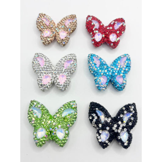 Butterfly Clay Beads with Crystal Rhinestones