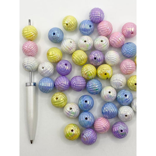 Wool Yarn Acrylic Beads ,16mm,Random Mix,GR