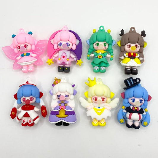 3D Cartoon Characters Silicone Pendants ( Can't fit on the pens) ,1set =8pcs ,Random Mix