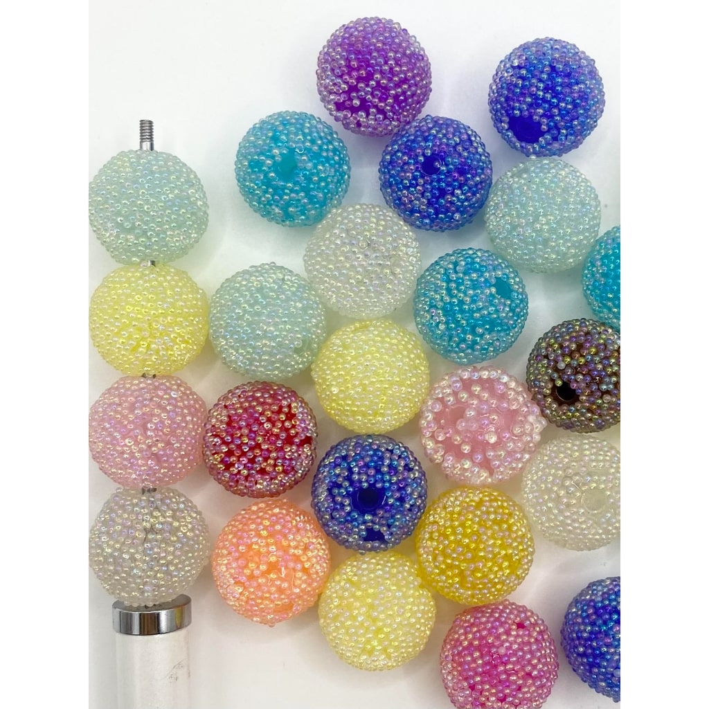 UV Hard Sugar Caviar Acrylic Beads ,16mm, Random Mix,ZJ