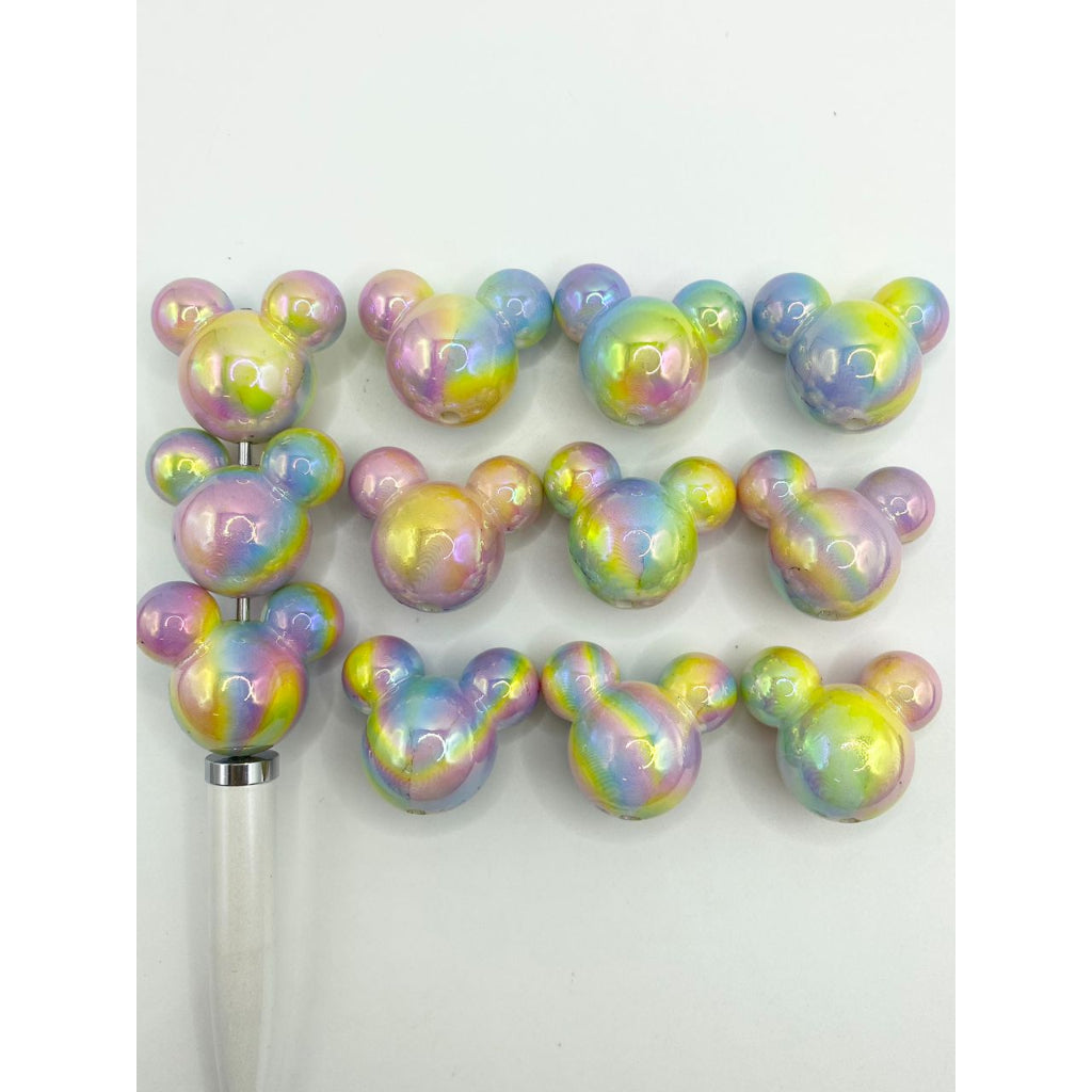 Multicolor Ombre Micky Head Acrylic Beads ,Random Mix