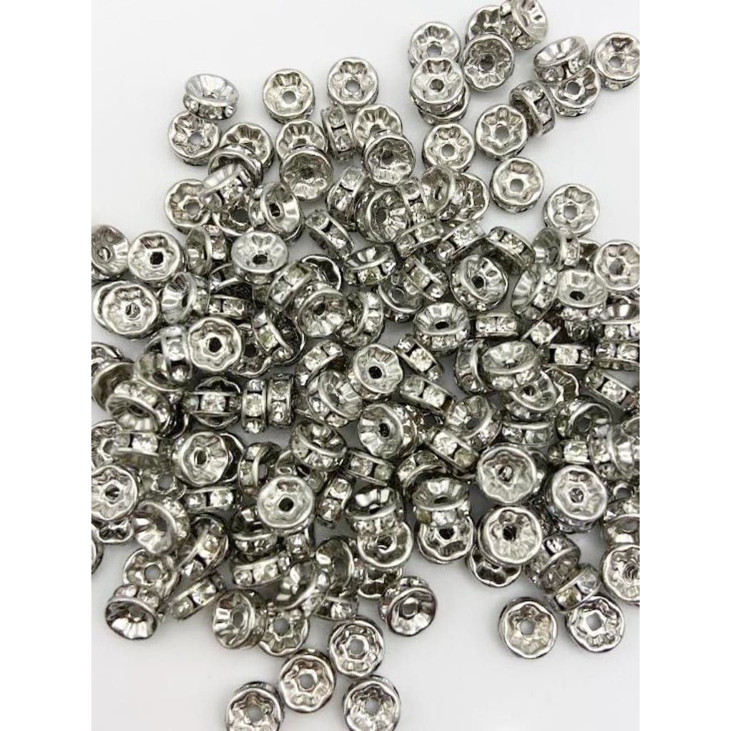 Spacers with Big Crystal Rhinestones , 8mm