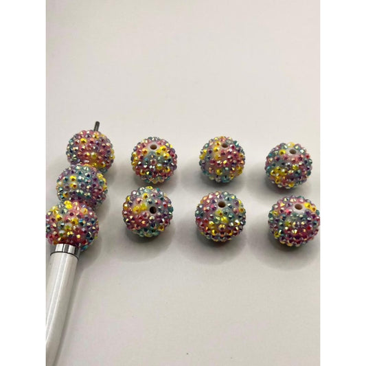 Rhinestone Acrylic Beads With Rainbow Color,20mm,ZY