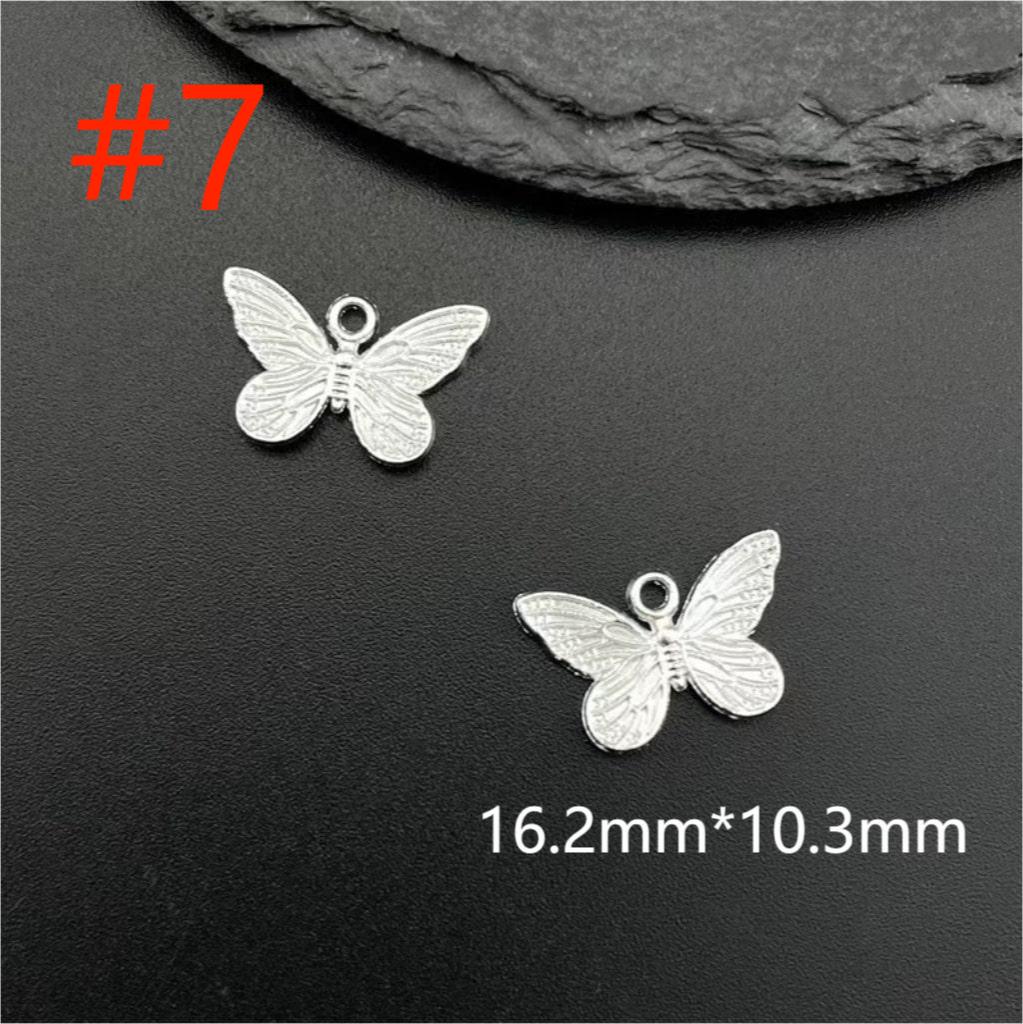 Silver Color Pendants Alloy Beads With Crown & Flower & Butterfly &Wings &Round Shaped ,XH