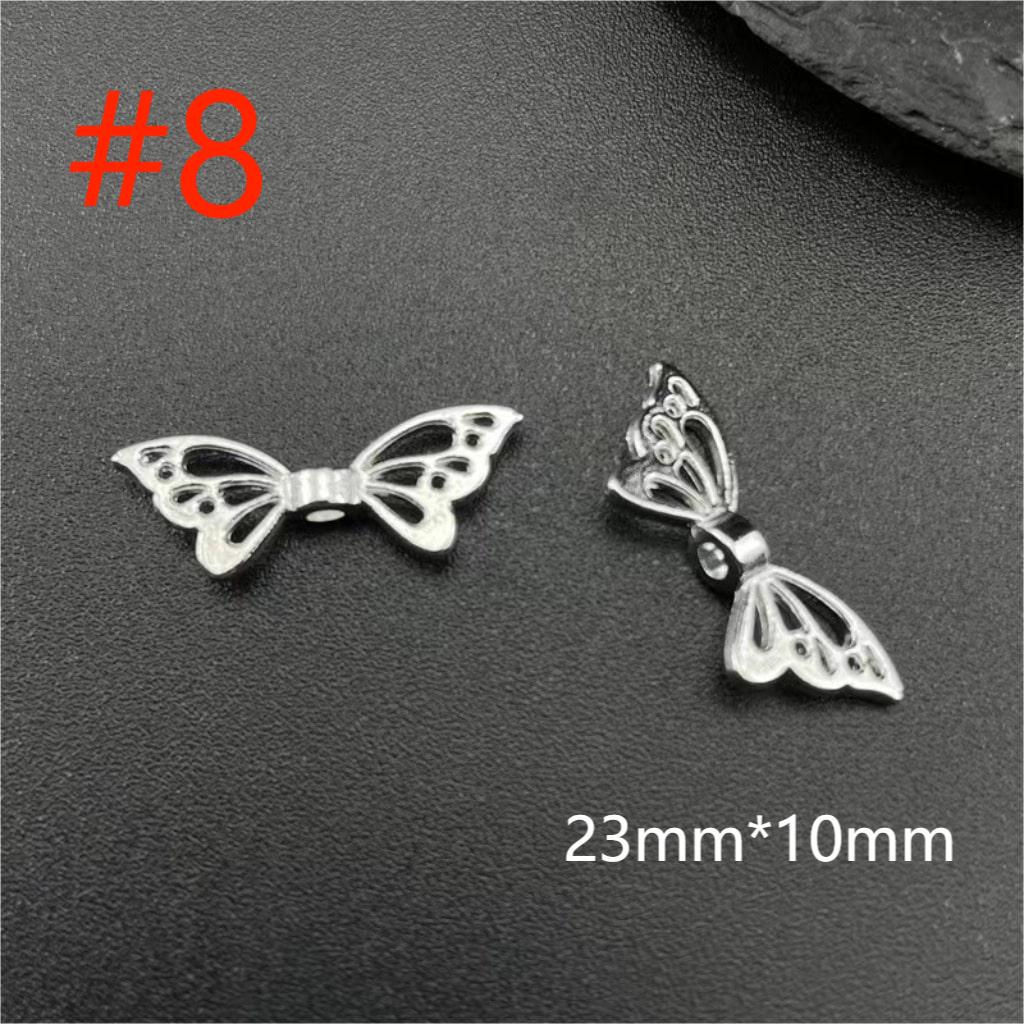 Silver Color Pendants Alloy Beads With Crown & Flower & Butterfly &Wings &Round Shaped ,XH