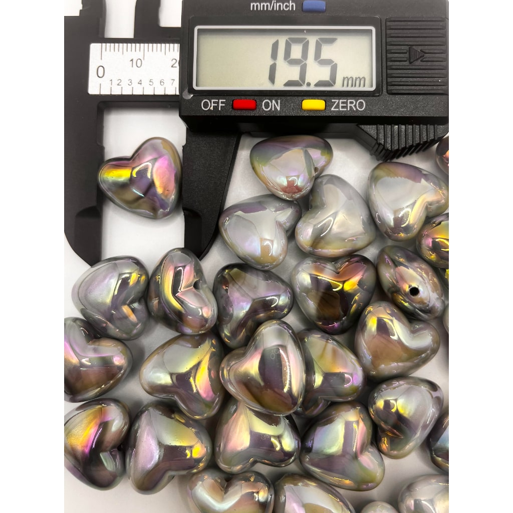 Marble Heart Acrylic Beads ,Bright Color & Dark Color ,19mm,QZ